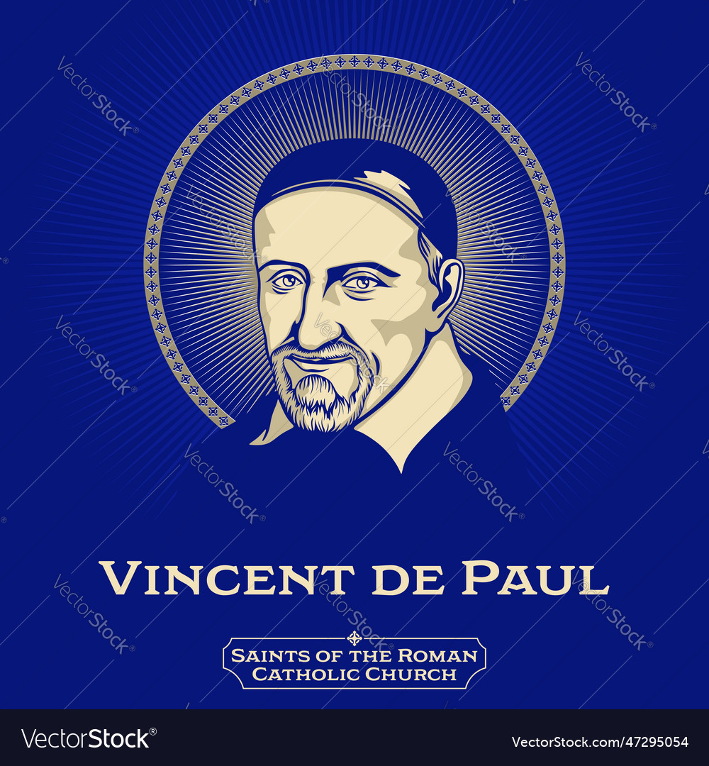 Catholic saints vincent de paul Royalty Free Vector Image