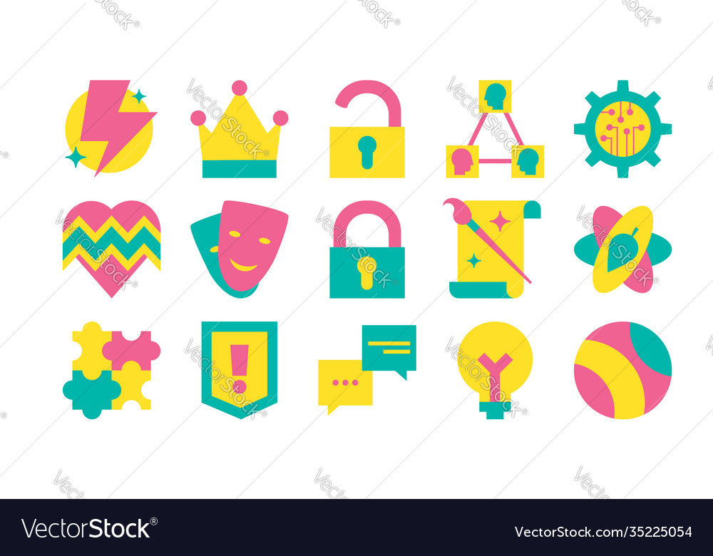 Collection different creative design set icon