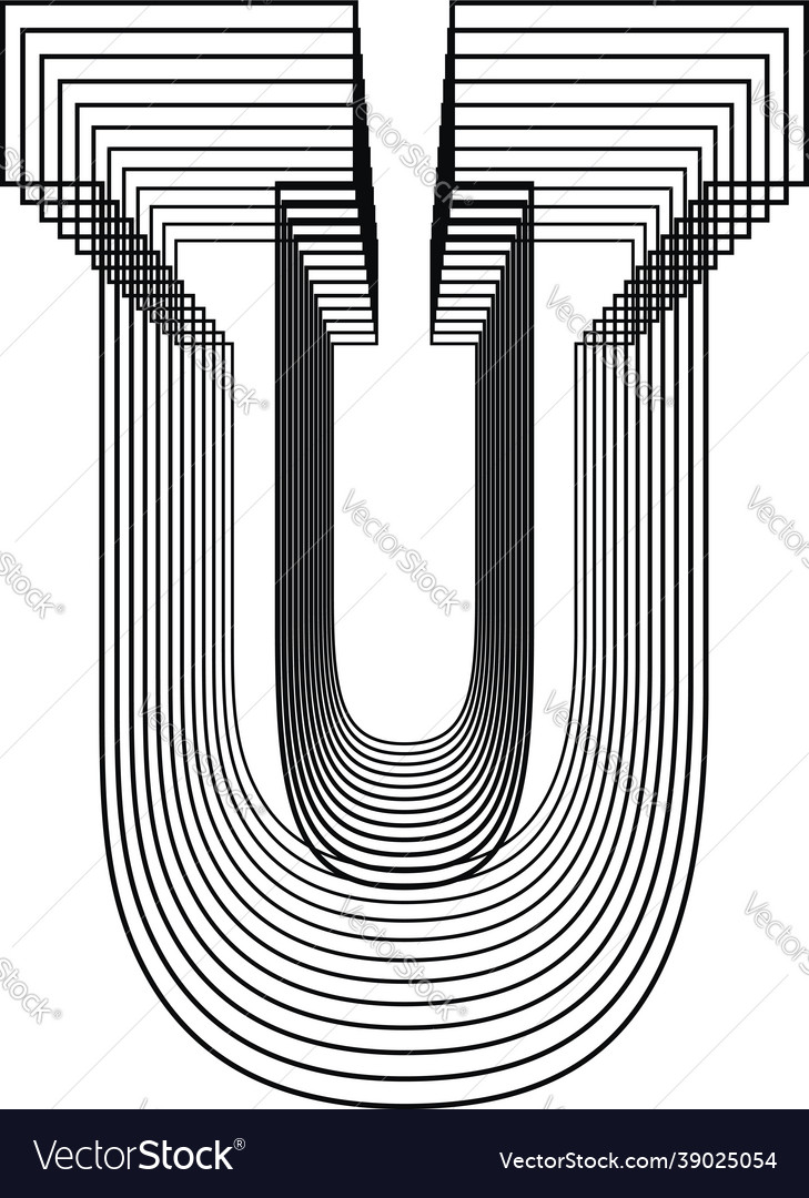 Letter u line logo icon design