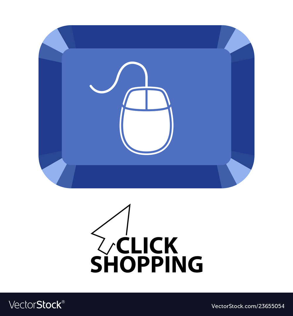 Mouse in a button vector image Mouse in a button