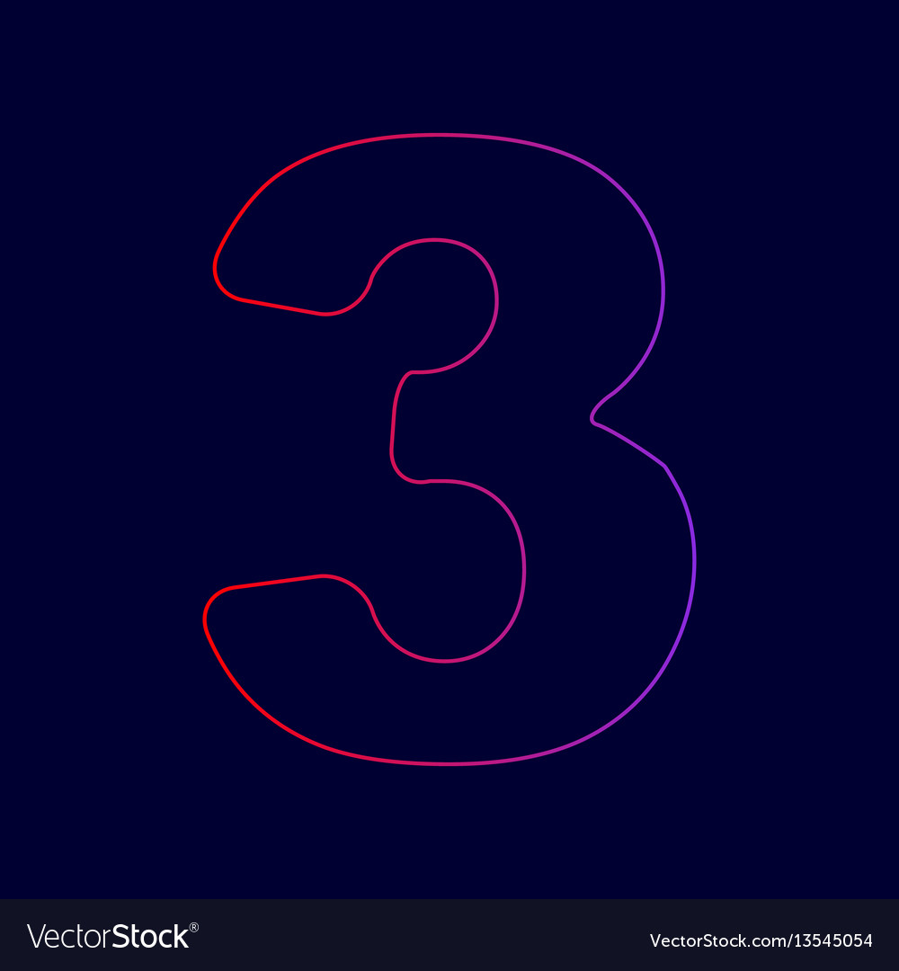 Number 3 sign design template element Royalty Free Vector