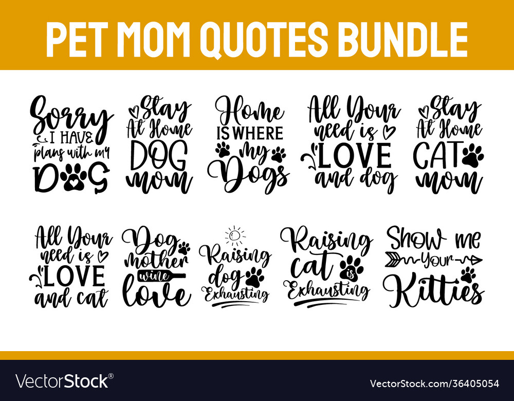 Pet svg bundle cats and dogs svg dog paw svg Vector Image