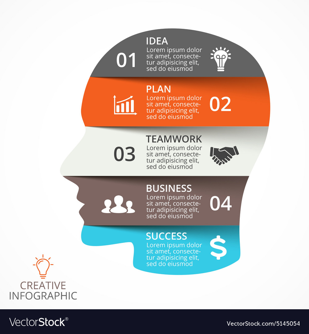 Puzzle human face infographic cycle Royalty Free Vector