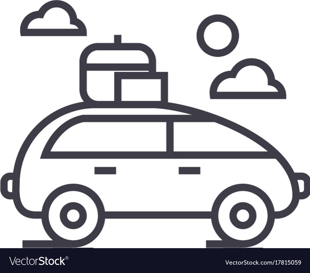 Familienauto Linie Icon - Reisen