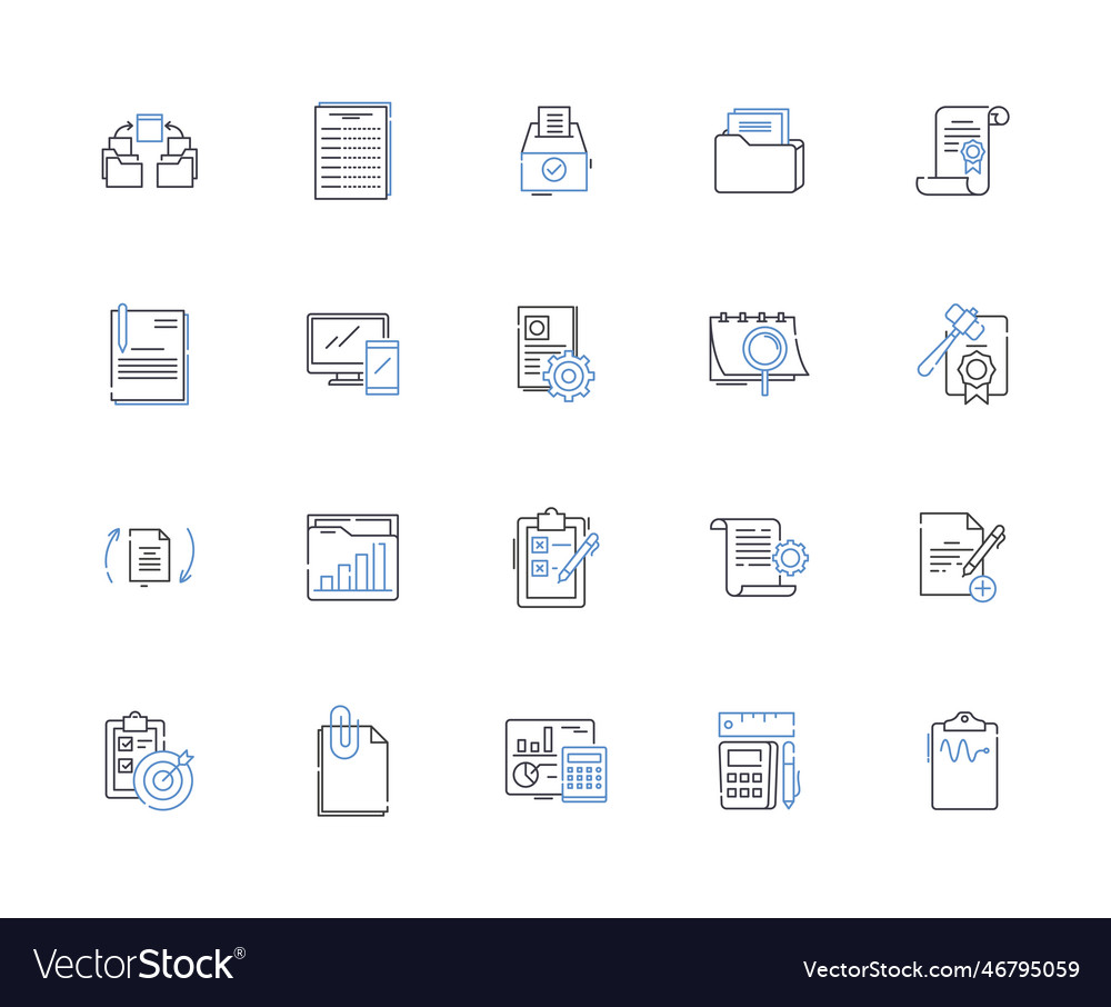 Projecting outcome line icons collection