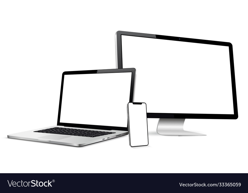 Responsive web design computer display laptop vector image Responsive web design computer display laptop
