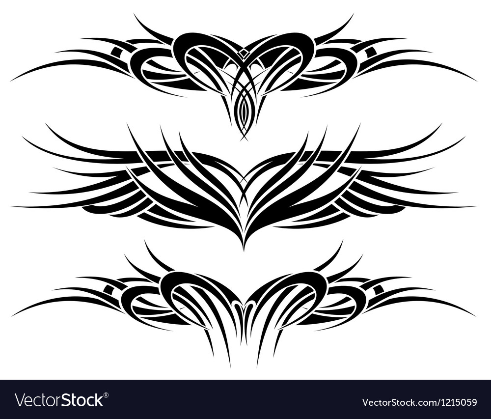 Set of tribal tattoo Royalty Free Vector Image