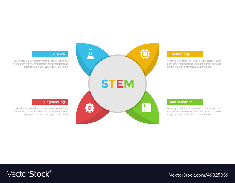 Stem education infographics template diagram vector image Stem education infographics template diagram