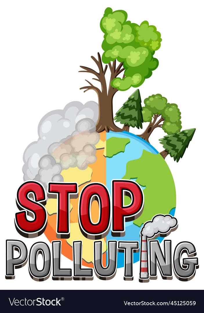 Stop pollution banner concept Royalty Free Vector Image