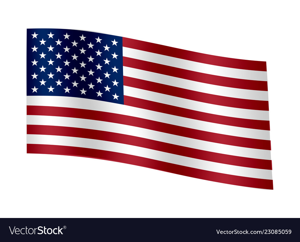 Waving flag of the united states america vector image Waving flag of the united states america