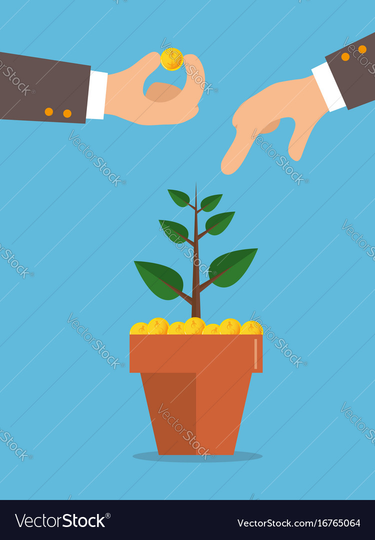 A businessman hand holding dirt