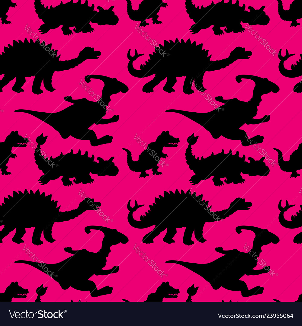A seamless repeating pattern of dinosaurs vector image A seamless repeating pattern of dinosaurs