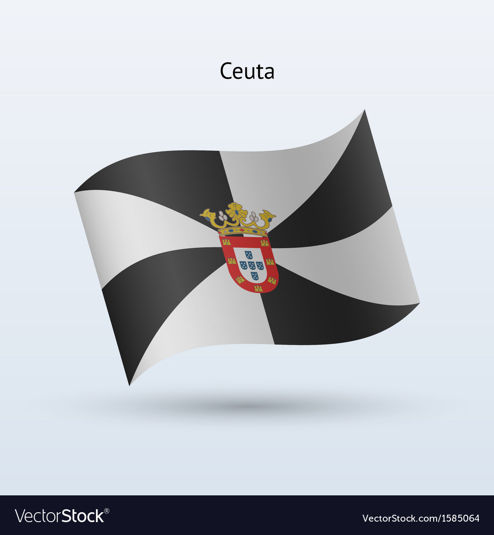 Ceuta Flagge waving form