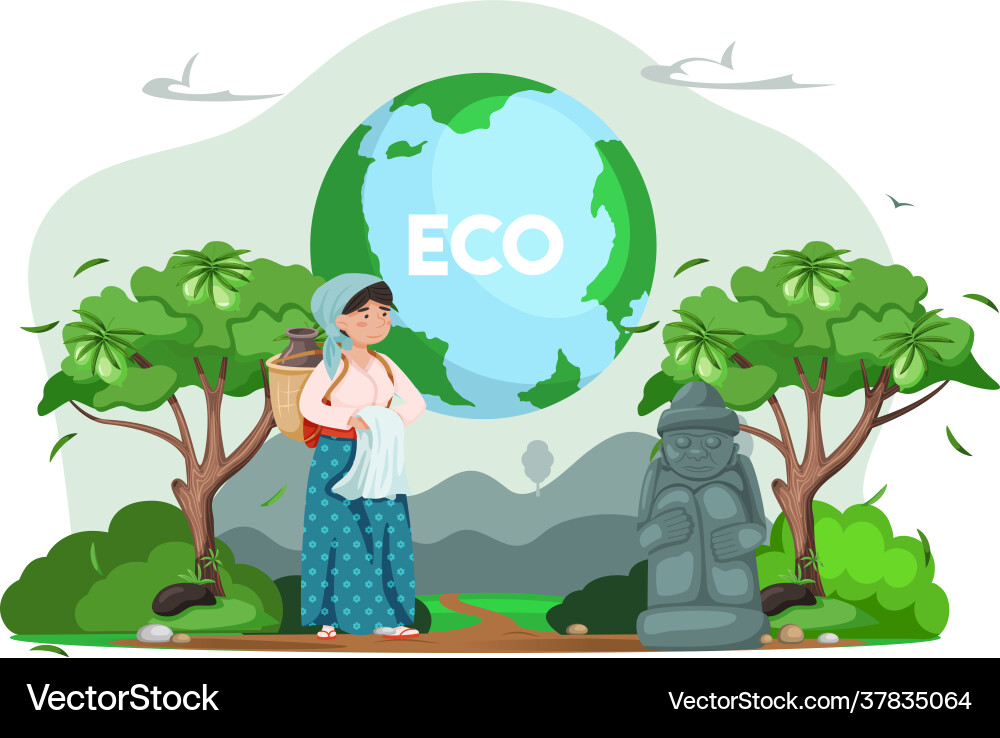 Climate and weather change planet eco friendly Vector Image