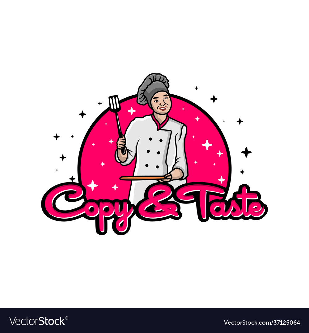 Cooking lady chef logo Royalty Free Vector Image