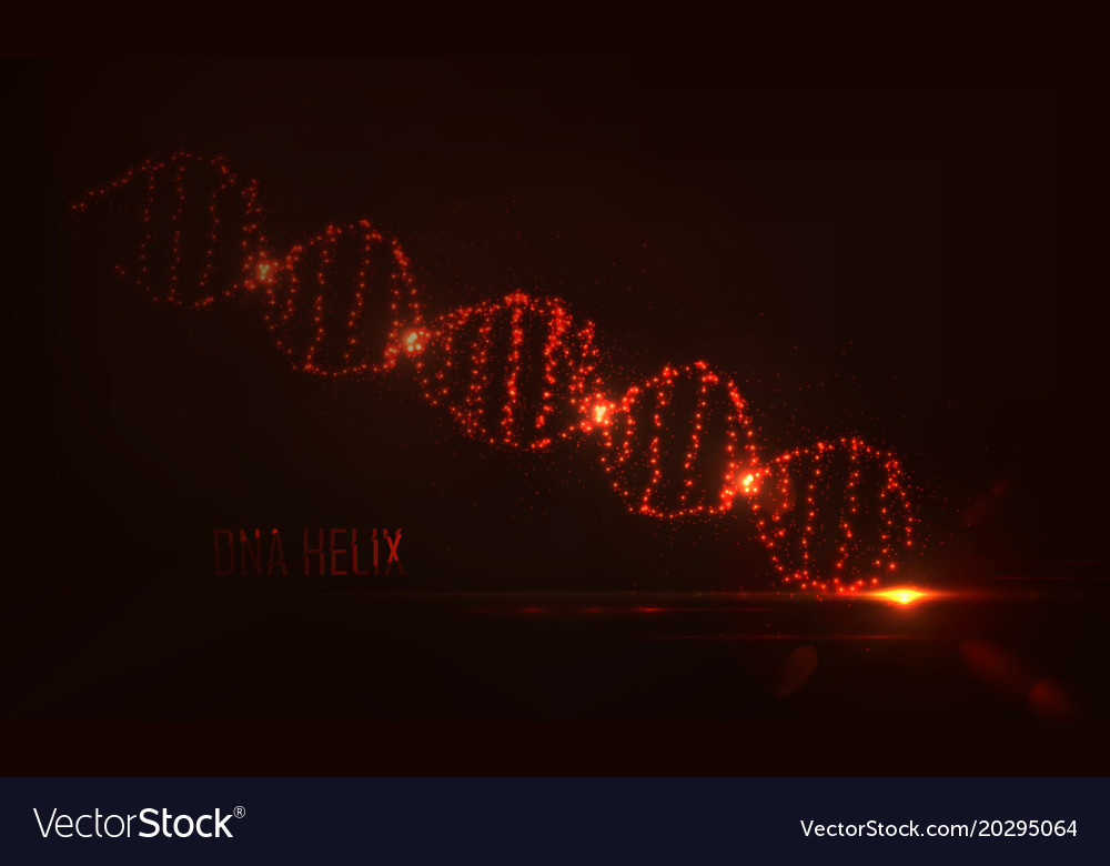 Dna Form von leuchtenden Kreisen und Partikeln