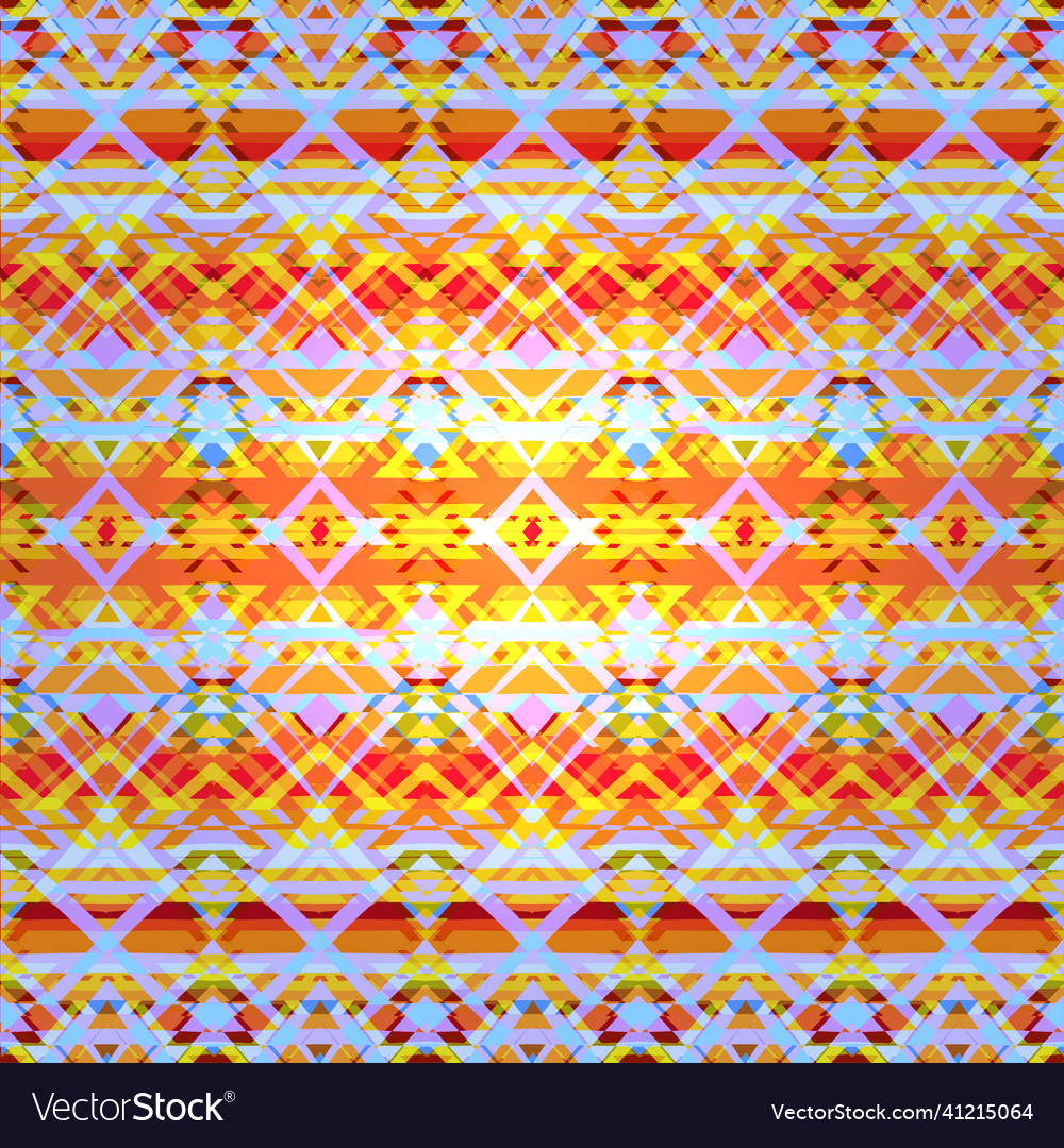 Ethnic zigzag pattern in retro colors aztec style vector image Ethnic zigzag pattern in retro colors aztec style