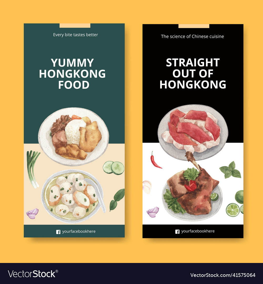 Flyer template with hong kong food