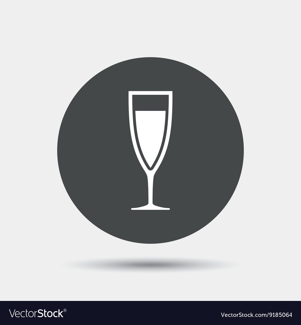 Glass of champagne sign icon alcohol drink