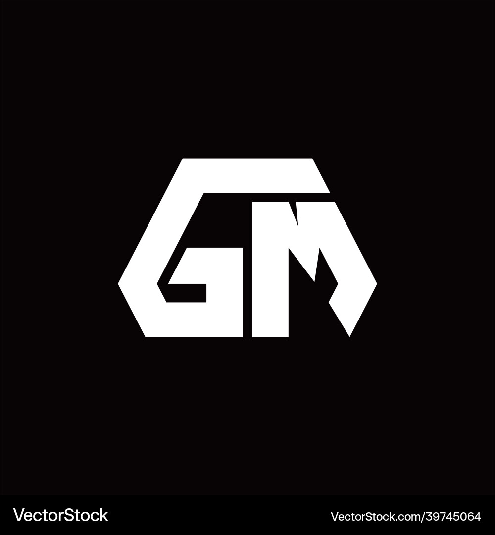 Gm logo monogram with octagon shape style design Vector Image