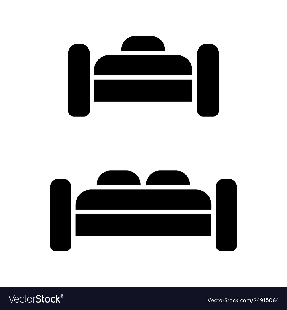 Hotel single and double room icon Royalty Free Vector Image