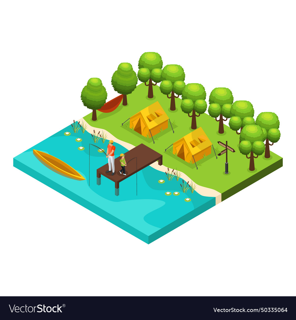 Isometric weekend recreation concept vector image Isometric weekend recreation concept