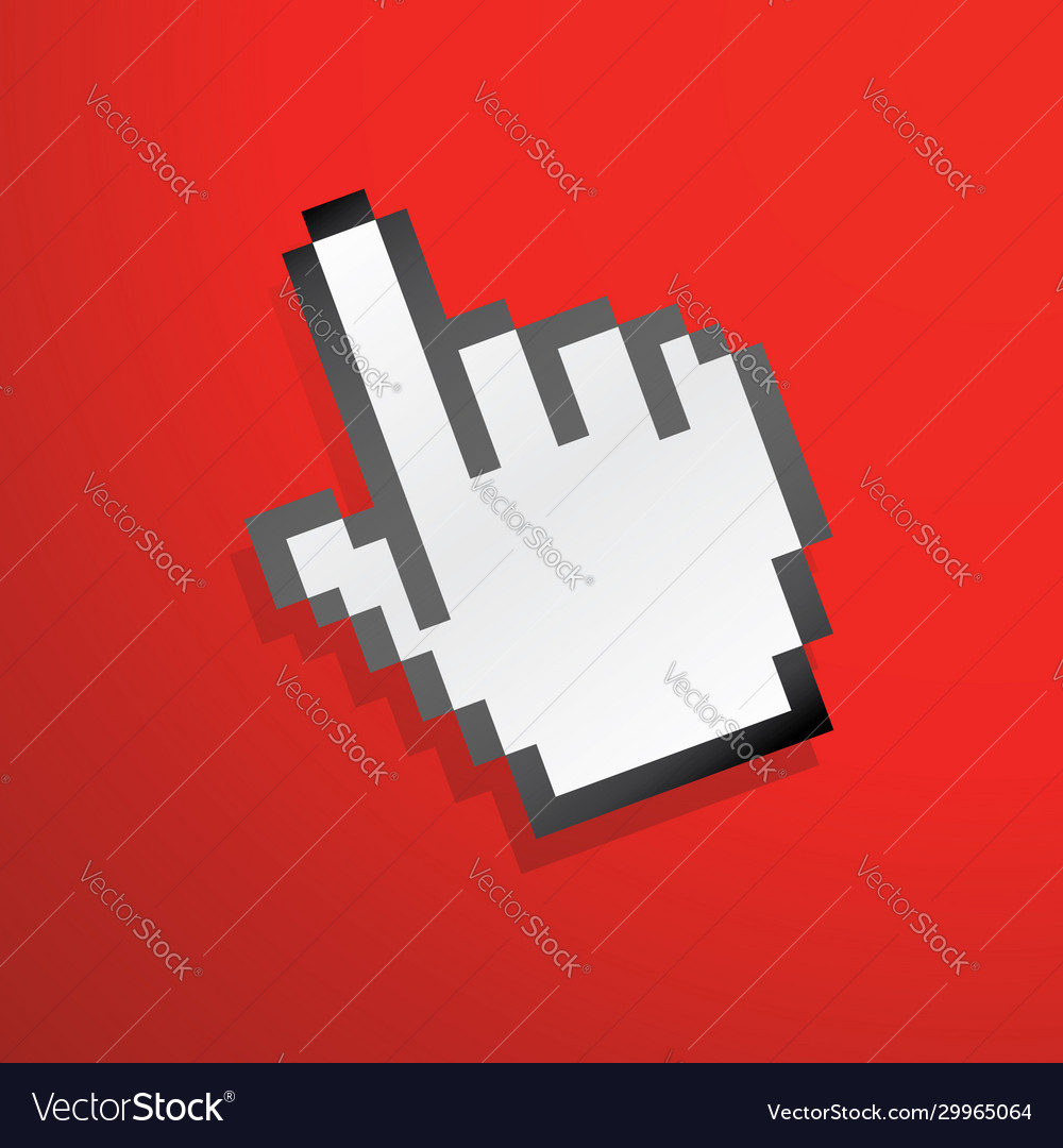 Mouse hand icon red Royalty Free Vector Image - VectorStock