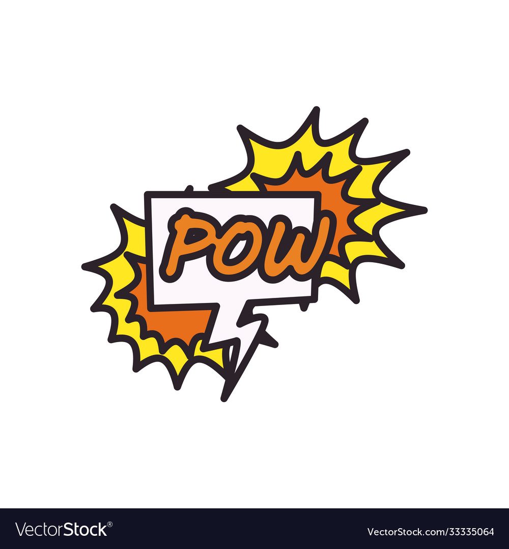 Pow explosion bubble line and fill style icon