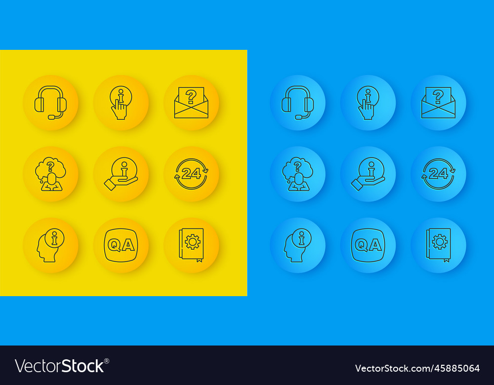 Set line information head with question mark vector image Set line information head with question mark