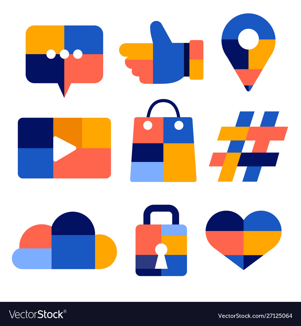 Social icon set vector image Social icon set