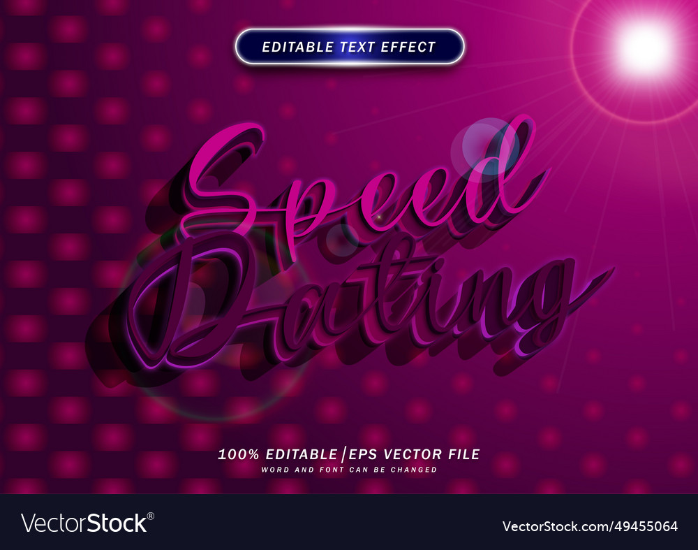 Speed dating text effect lettering style font