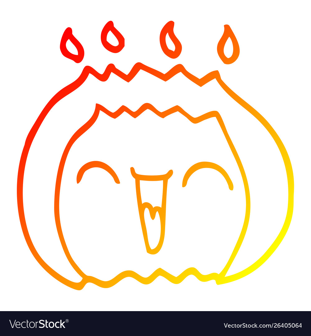 Warm gradient line drawing cartoon laughing gas Vector Image