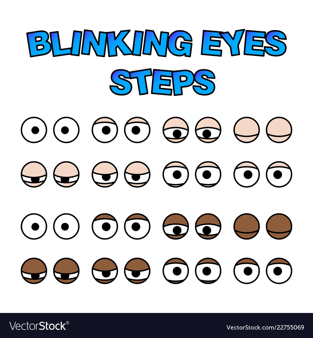 Blinking eyes steps preset for character Vector Image