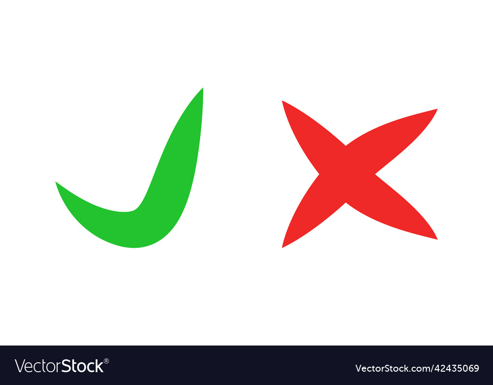 Check mark and cross icon set