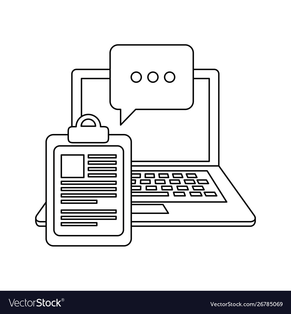 Checklist clipboard with laptop computer