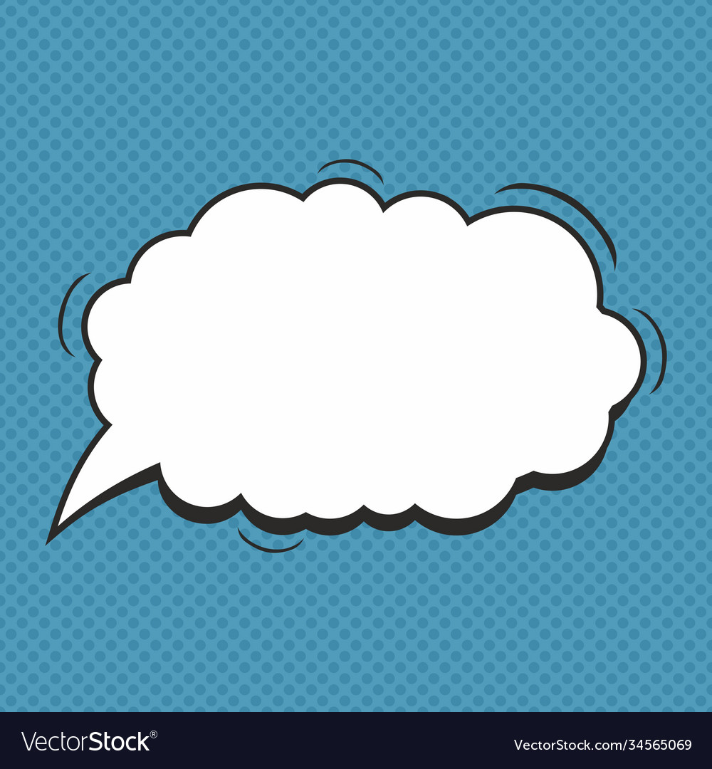 Comic speech bubble on a blue background