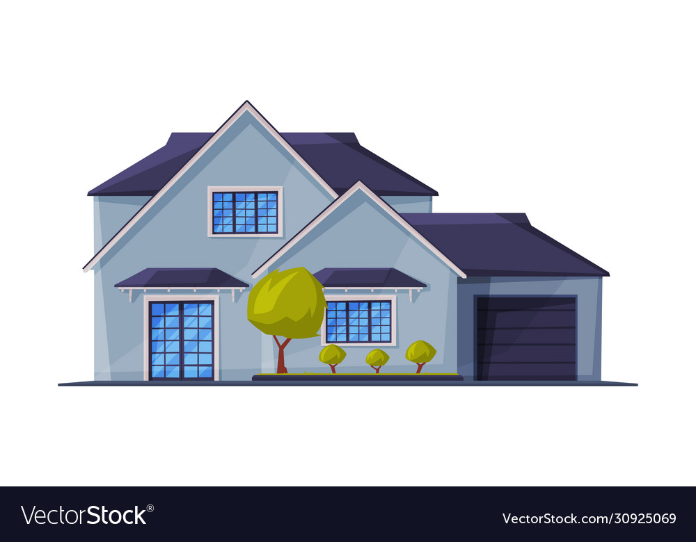 Cottage facade modern architecture residential Vector Image