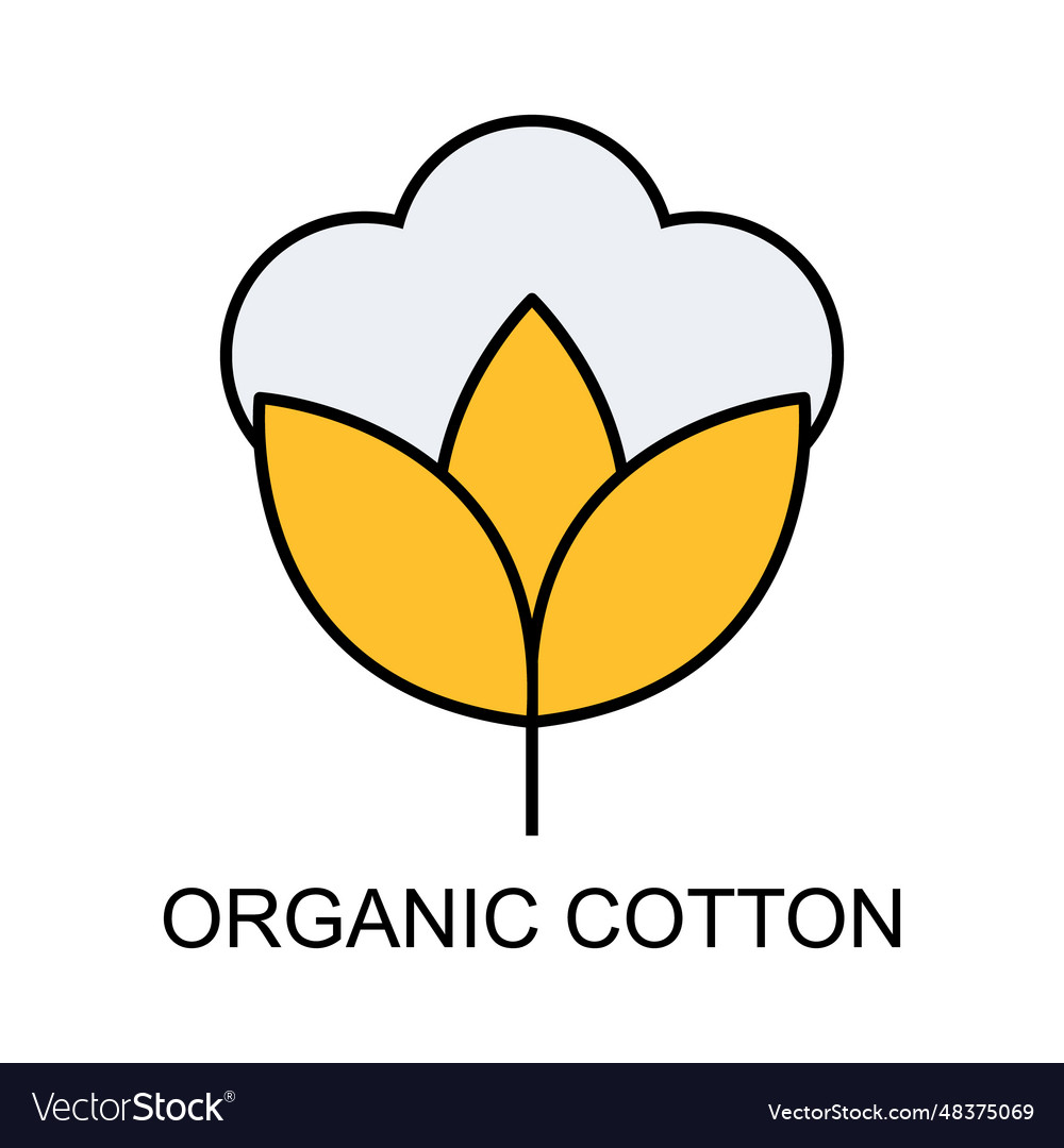 Cotton organic icon clothing symbol natural vector image Cotton organic icon clothing symbol natural
