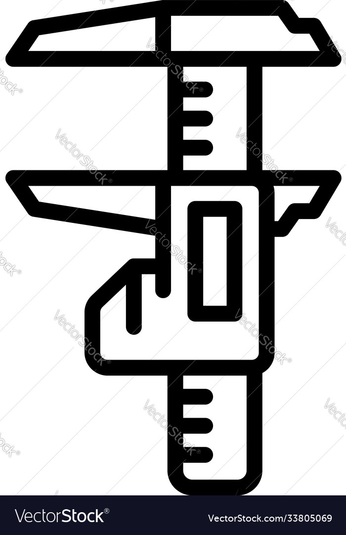 Digital caliper icon outline style Royalty Free Vector Image