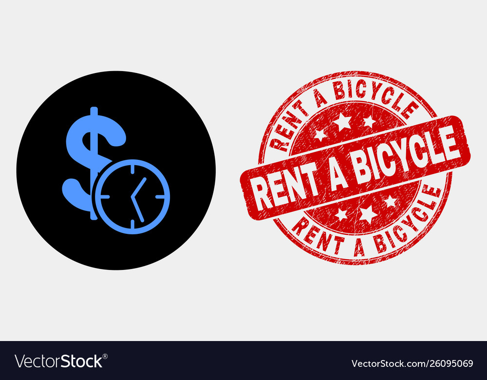 Dollar credit time icon and grunge rent