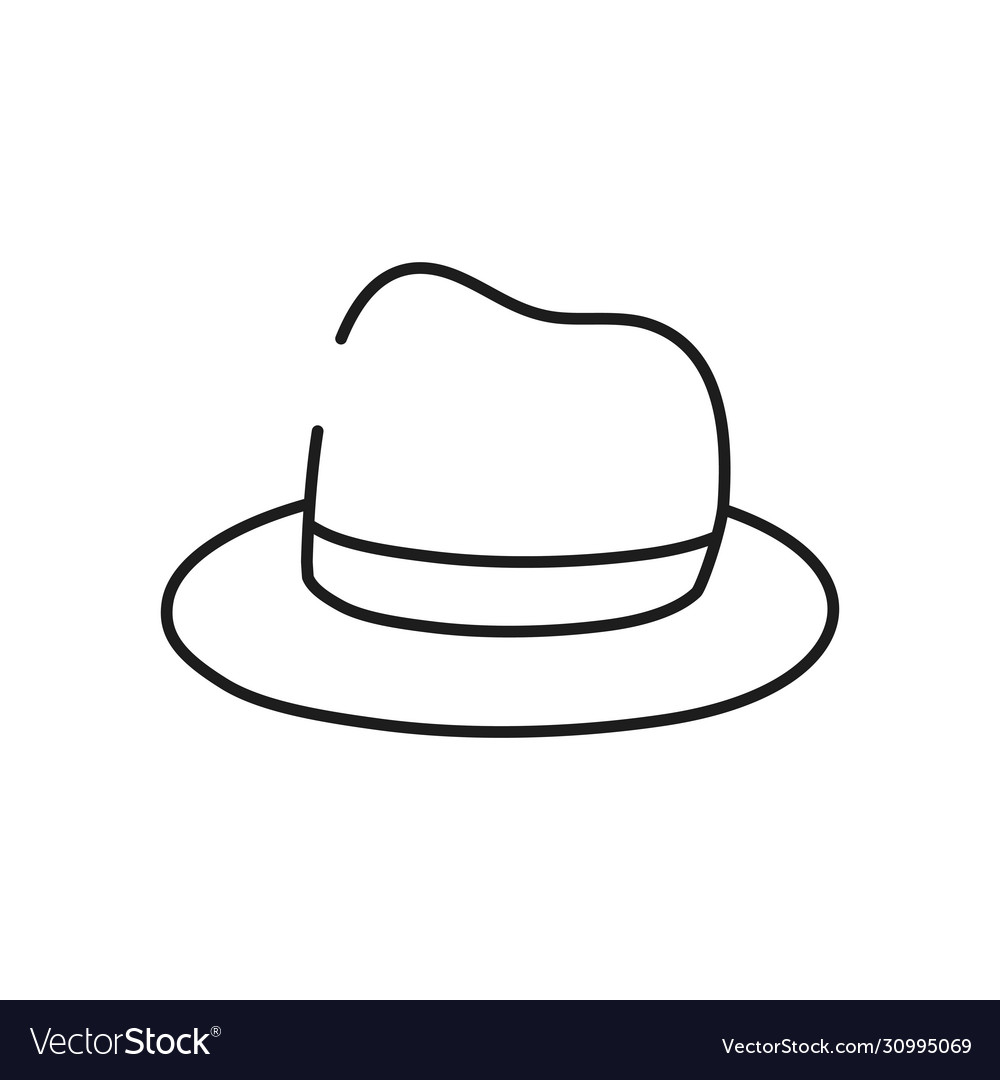 Elegant hat icon line style