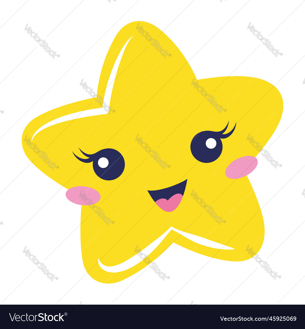 Kawaii star cartoon Royalty Free Vector Image - VectorStock