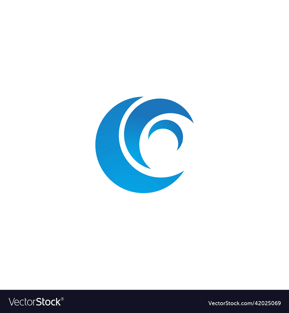 Natural water wave logo Royalty Free Vector Image