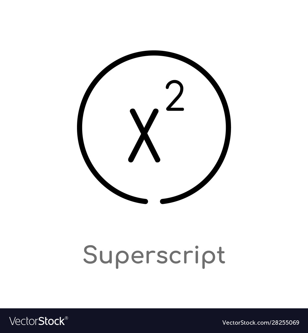 Outline superscript icon isolated black simple