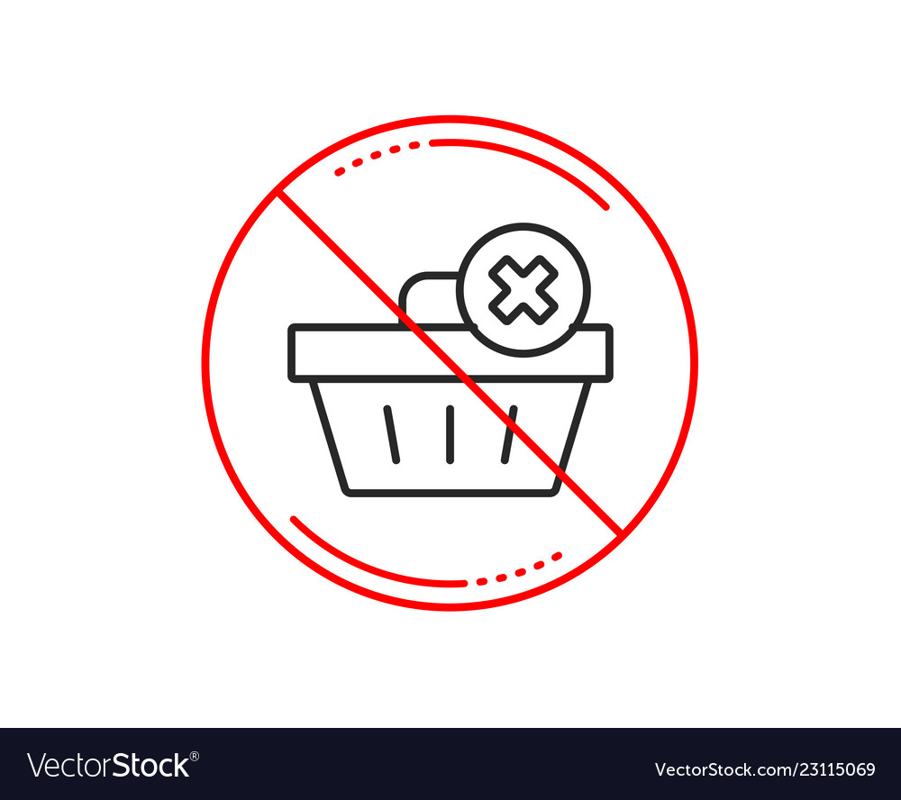 Remove shopping cart line icon online buying