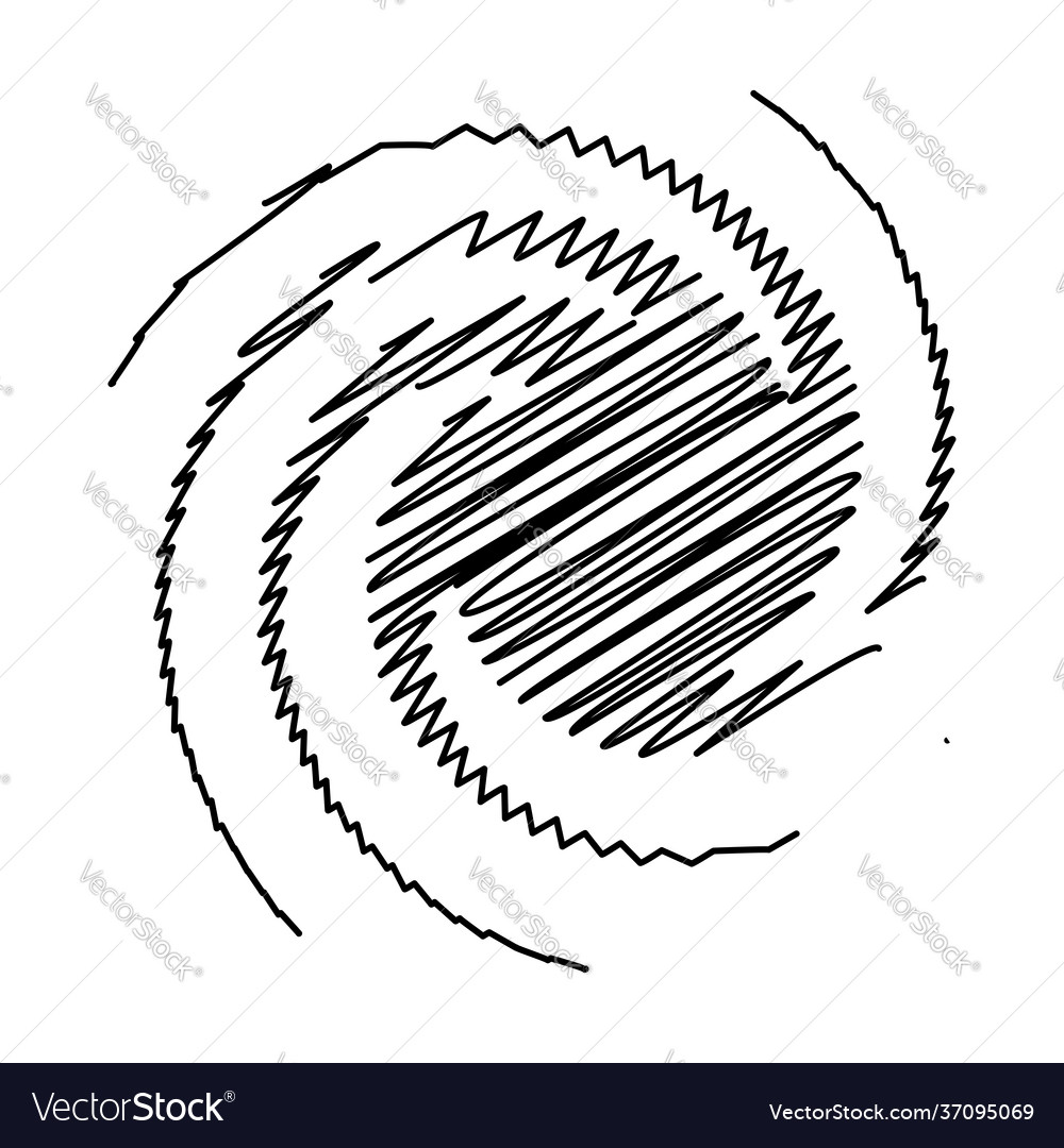 Spiral swirl twirl design element with sketchy vector image Spiral swirl twirl design element with sketchy