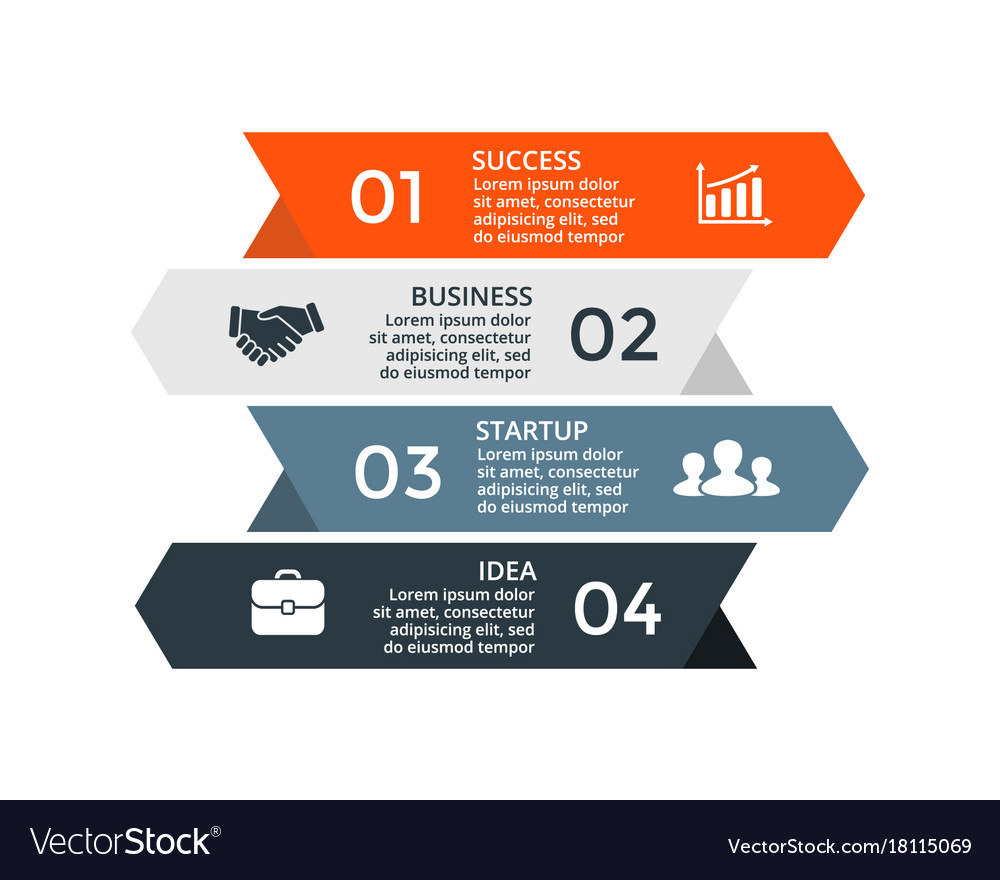 Up stairs arrows infographic diagram chart Vector Image