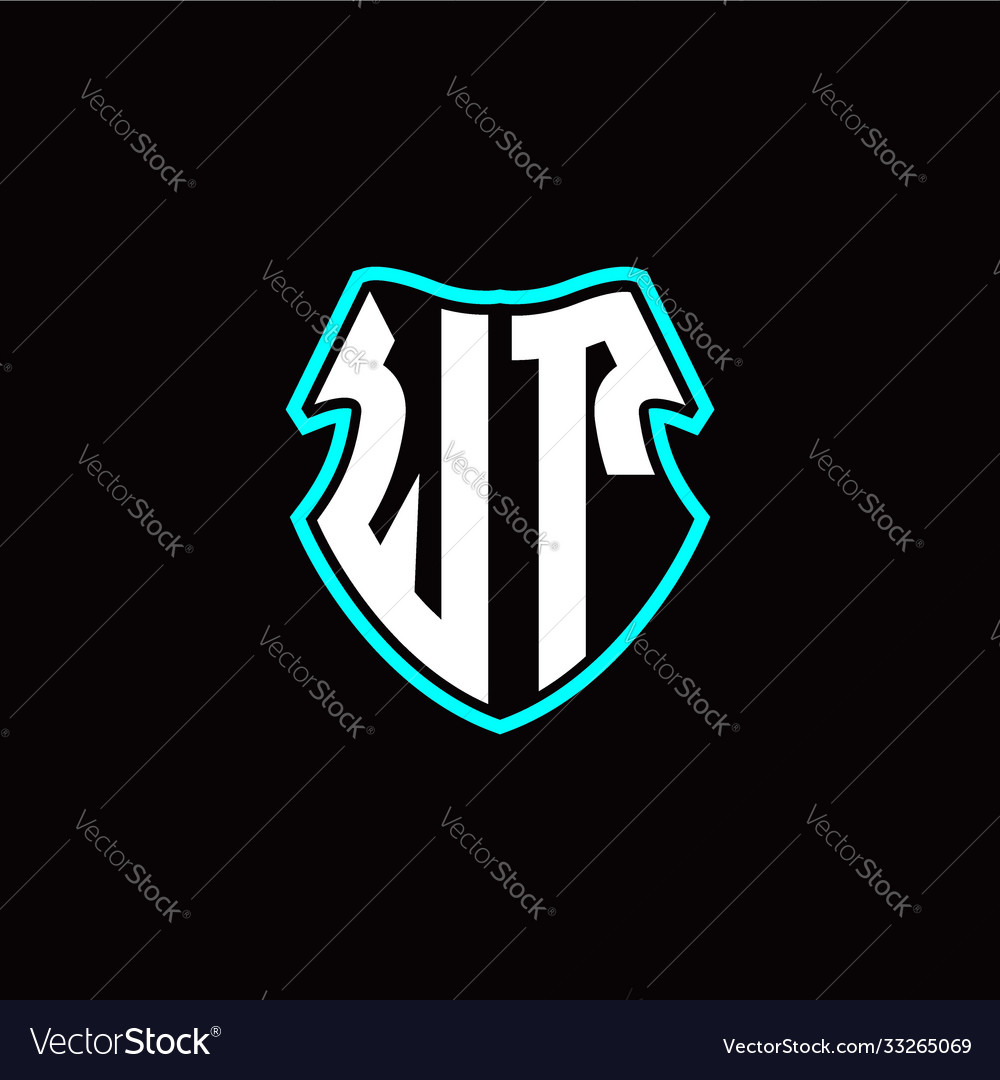 Wt initial logo design with a shield shape vector image Wt initial logo design with a shield shape