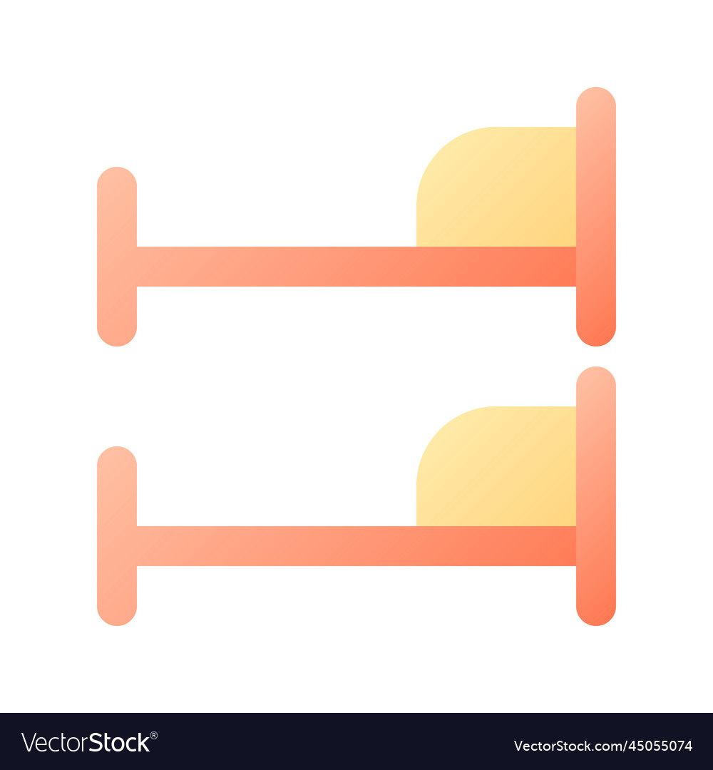 Bunk bed pixel perfect flat gradient color ui icon