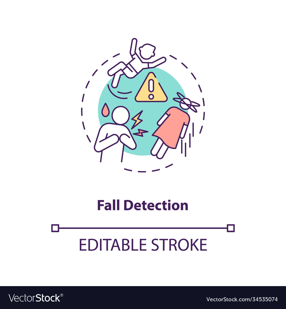 Fall detection concept icon